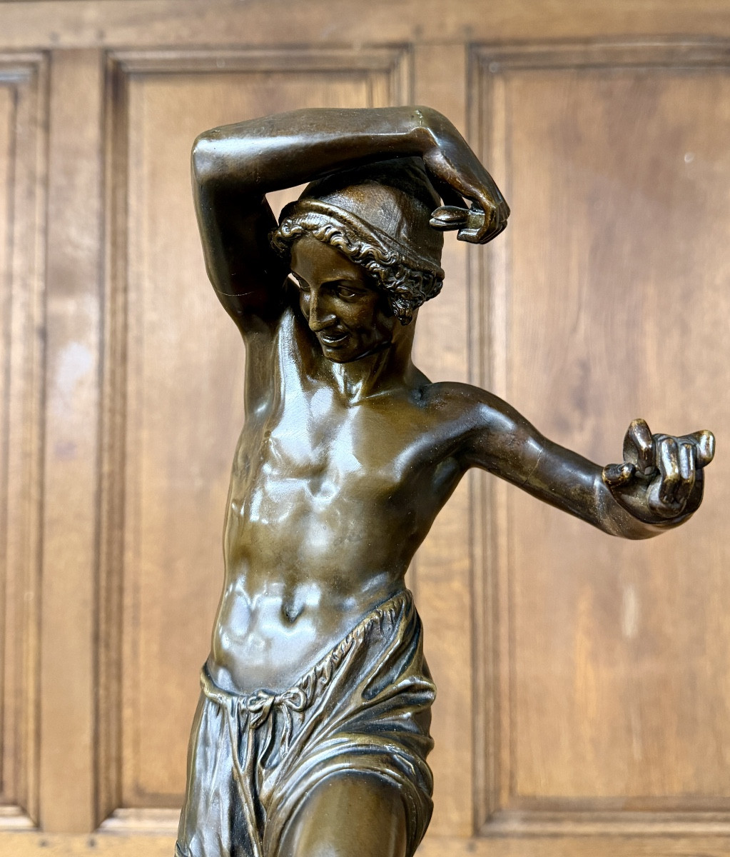 Francisque Duret -  Jeune pêcheur dansant la tarentelle en bronze, fonte Delafontaine-photo-4
