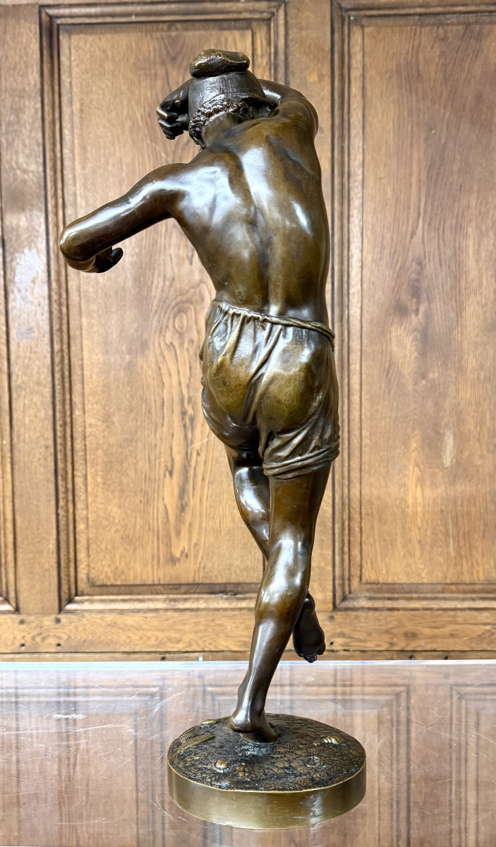 Francisque Duret -  Jeune pêcheur dansant la tarentelle en bronze, fonte Delafontaine-photo-1