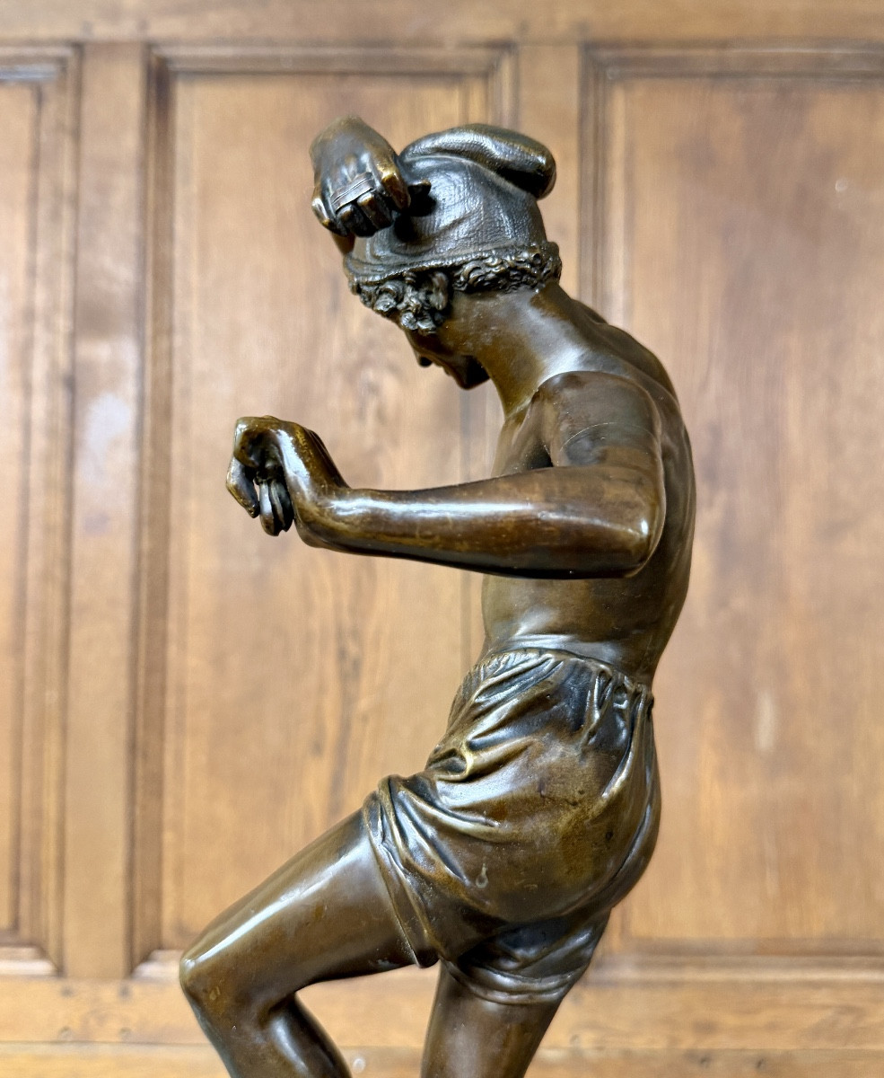 Francisque Duret -  Jeune pêcheur dansant la tarentelle en bronze, fonte Delafontaine-photo-2