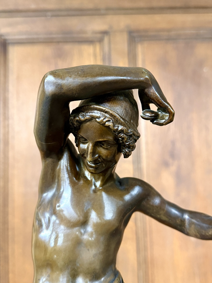 Francisque Duret -  Jeune pêcheur dansant la tarentelle en bronze, fonte Delafontaine-photo-3