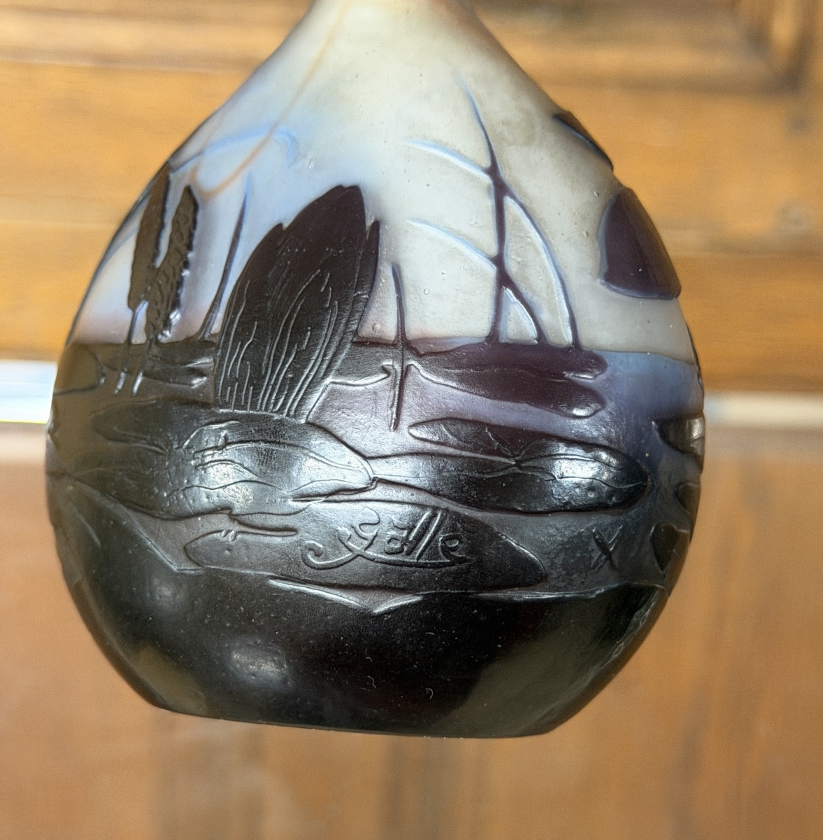 ÉMILE GALLÉ - VASE SOLIFLORE À LA LIBELLULE, ÉPOQUE ART NOUVEAU-photo-3