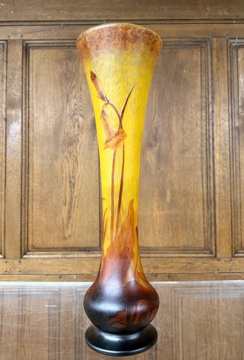 Daum Nancy - important vase à décor de fleurs de tabac. Époque Art Nouveau-photo-2