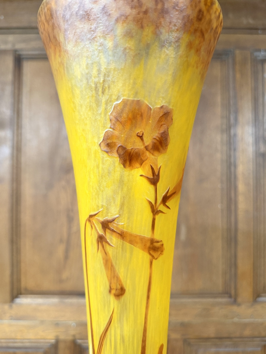 Daum Nancy - important vase à décor de fleurs de tabac. Époque Art Nouveau-photo-4