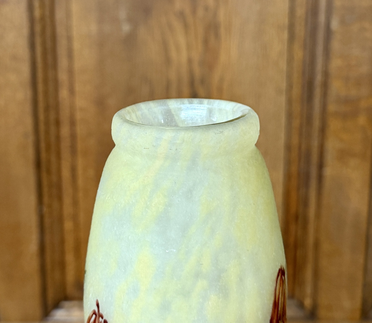 Daum Nancy - grand vase aux ancolies, époque Art Nouveau -photo-1