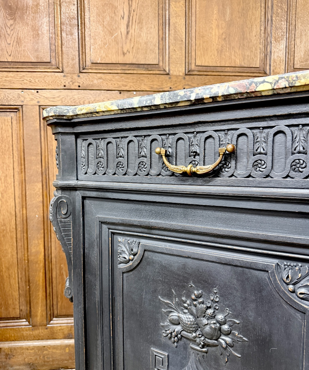 Krieger Paris - Meuble d’appui ou Buffet en bois laqué d’époque Napoléon III. Commode -photo-2