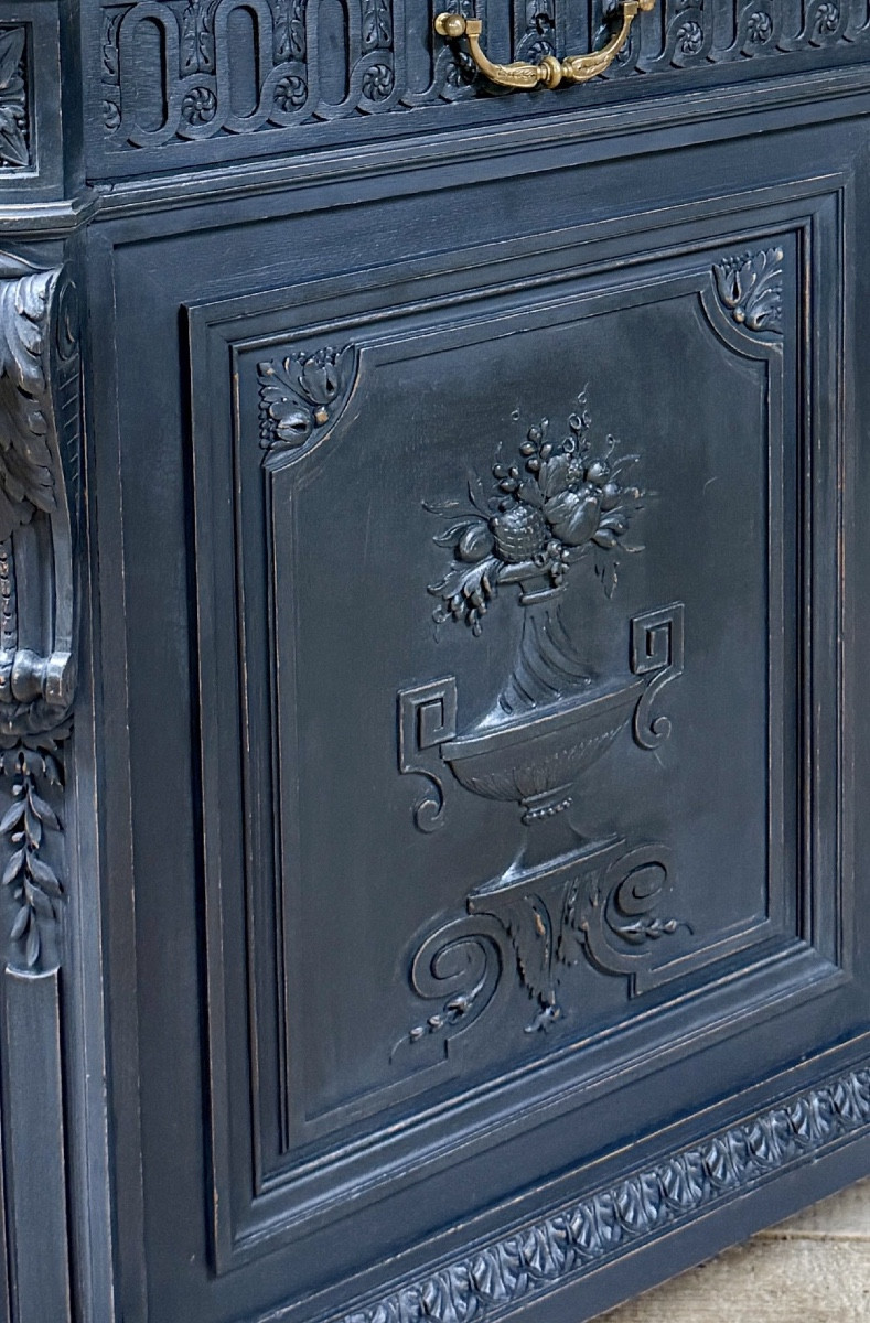 Krieger Paris - Meuble d’appui ou Buffet en bois laqué d’époque Napoléon III. Commode -photo-5