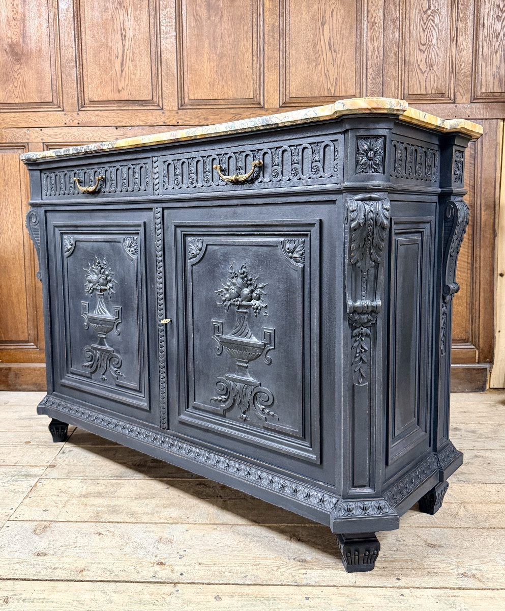 Krieger Paris - Meuble d’appui ou Buffet en bois laqué d’époque Napoléon III. Commode 