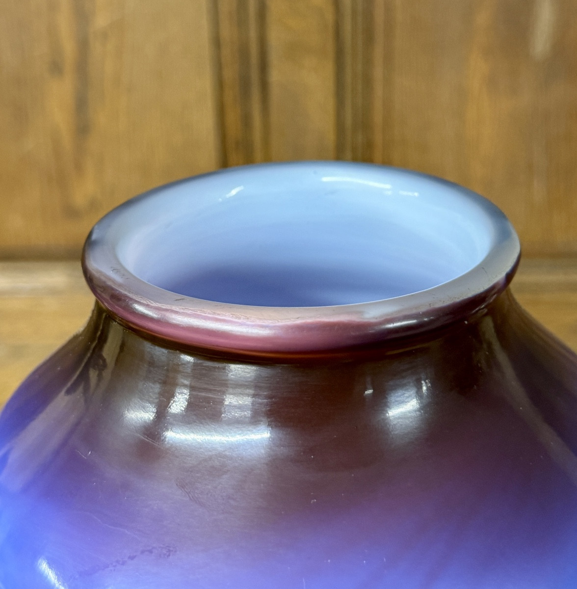 Émile Gallé - Important vase aux fleurs de lotus en verre multicouche. Époque Art Nouveau-photo-7
