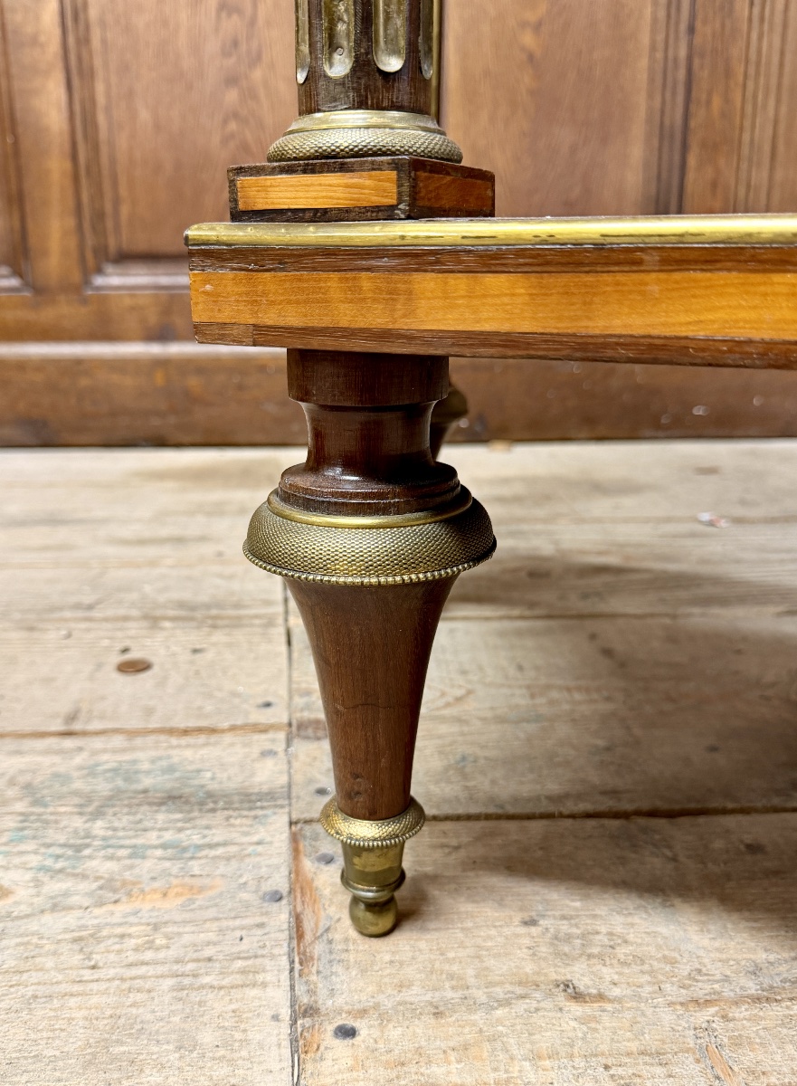 Louis XVI Period Marquetry And Marble Console Table. 18th Century-photo-2