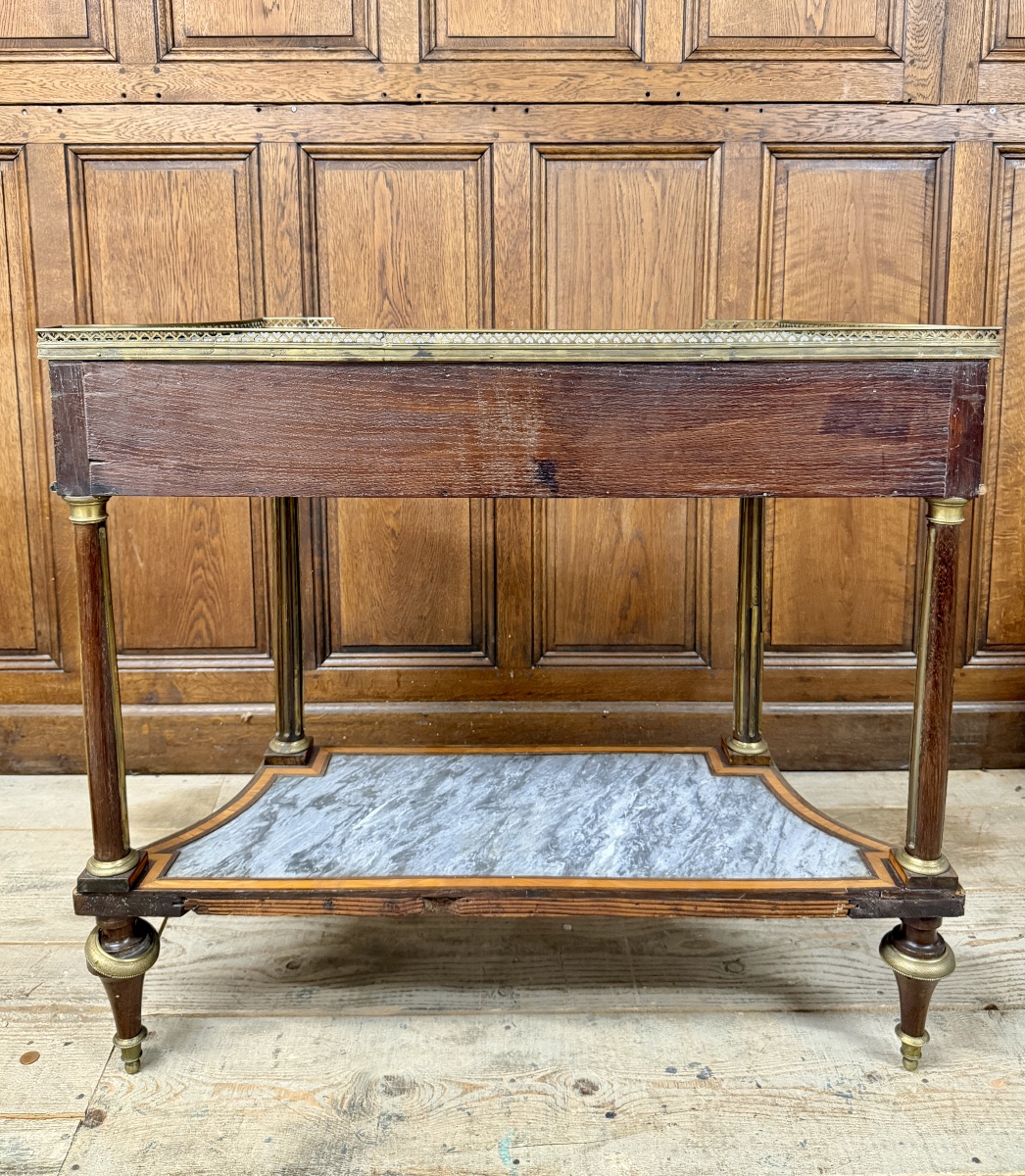 Louis XVI Period Marquetry And Marble Console Table. 18th Century-photo-6