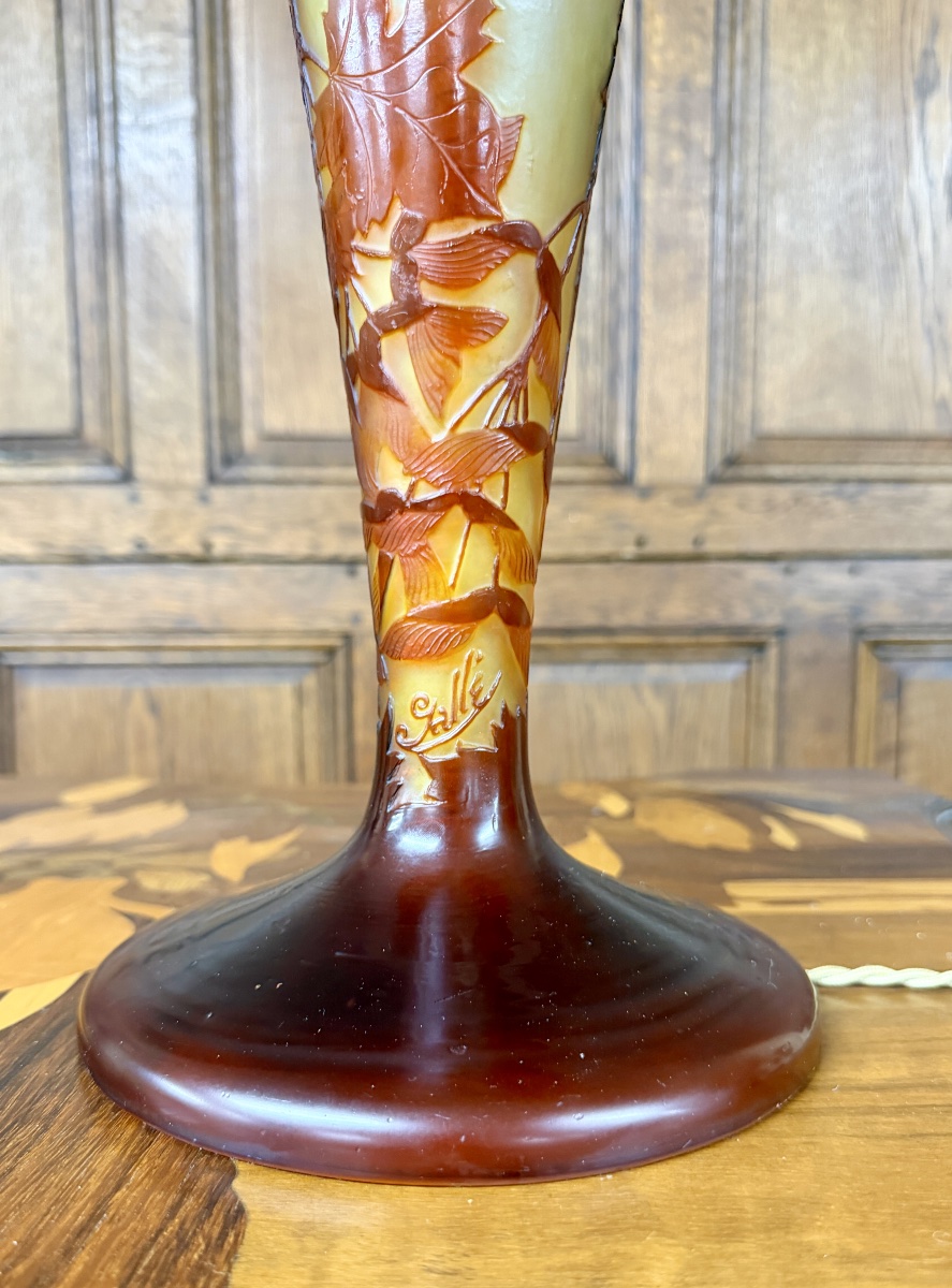 émile Gallé - Mushroom Lamp With Maple Leaves, Art Nouveau Period-photo-1
