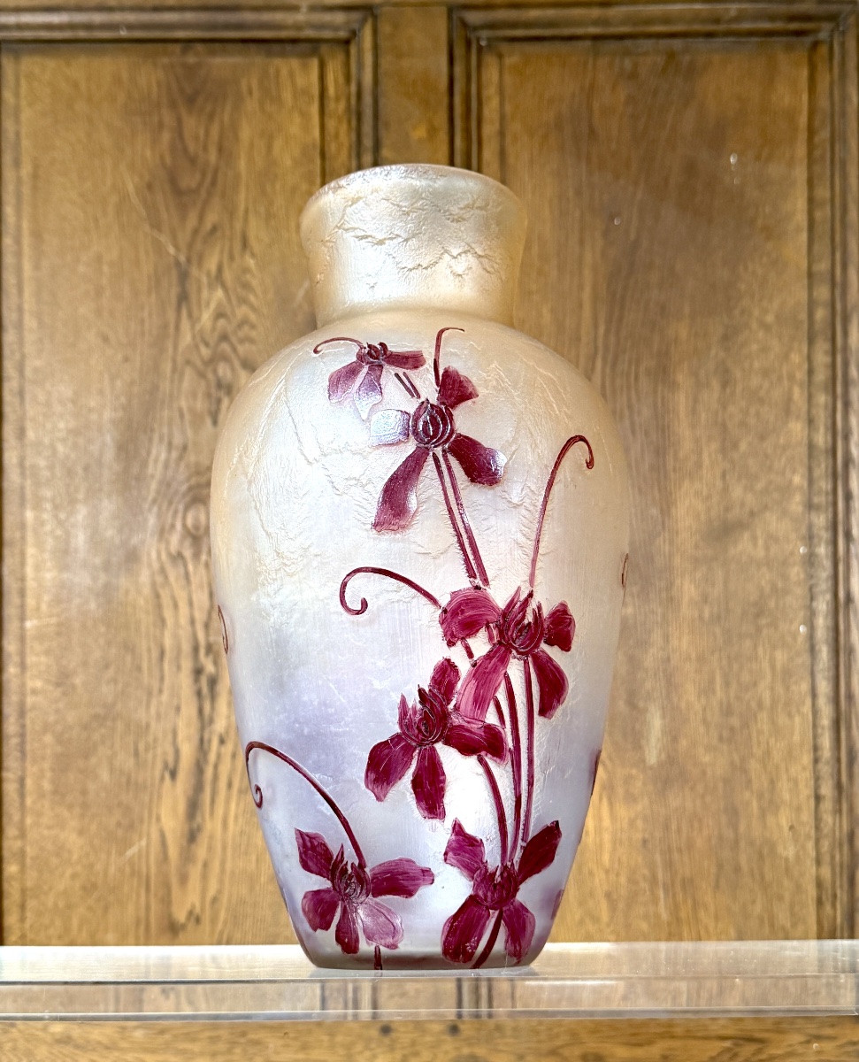 Grand vase Legras série Rubis, époque Art Nouveau-photo-2