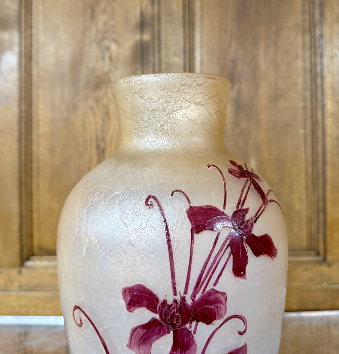 Grand vase Legras série Rubis, époque Art Nouveau-photo-3