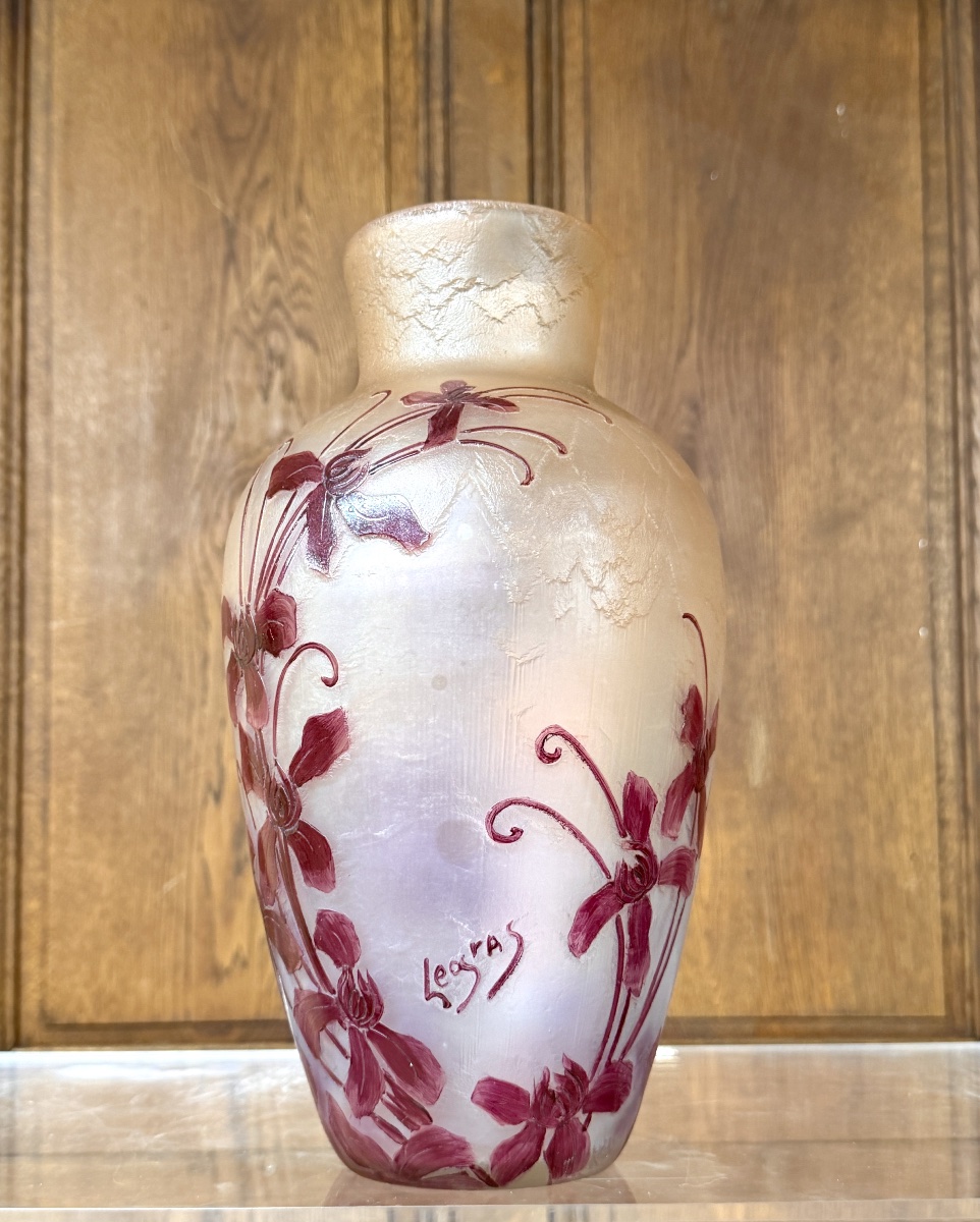 Grand vase Legras série Rubis, époque Art Nouveau-photo-2