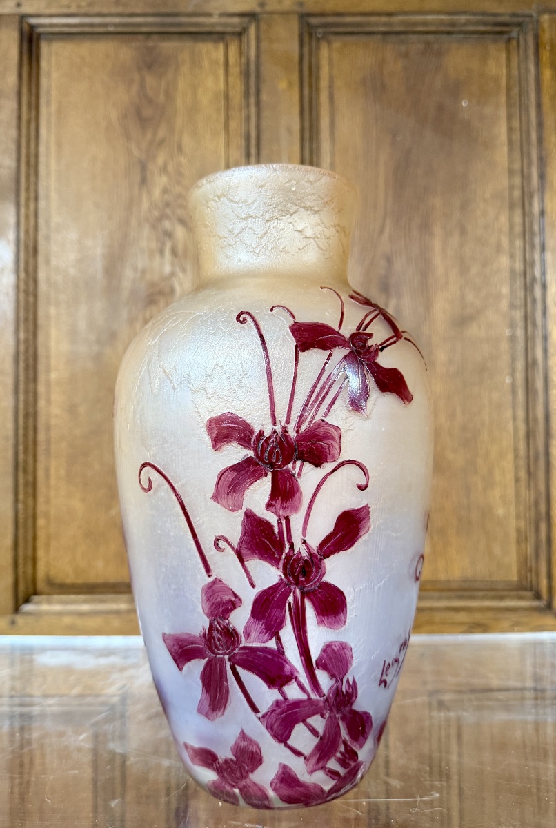 Grand vase Legras série Rubis, époque Art Nouveau