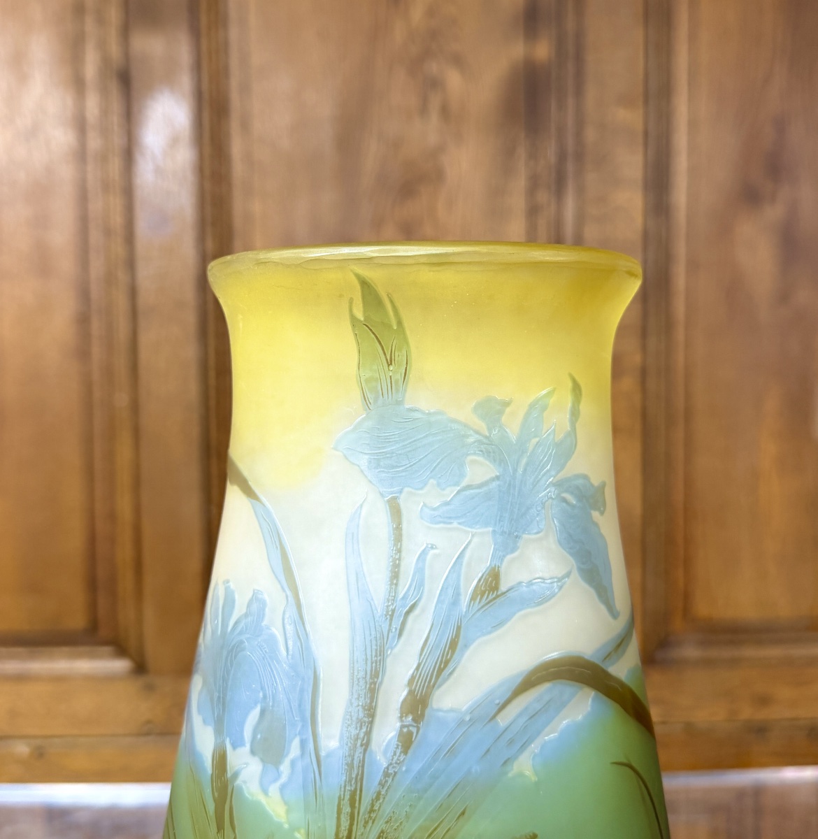 émile Gallé - Water Lily Vase In Multi-layered Glass. Art Nouveau Period-photo-4