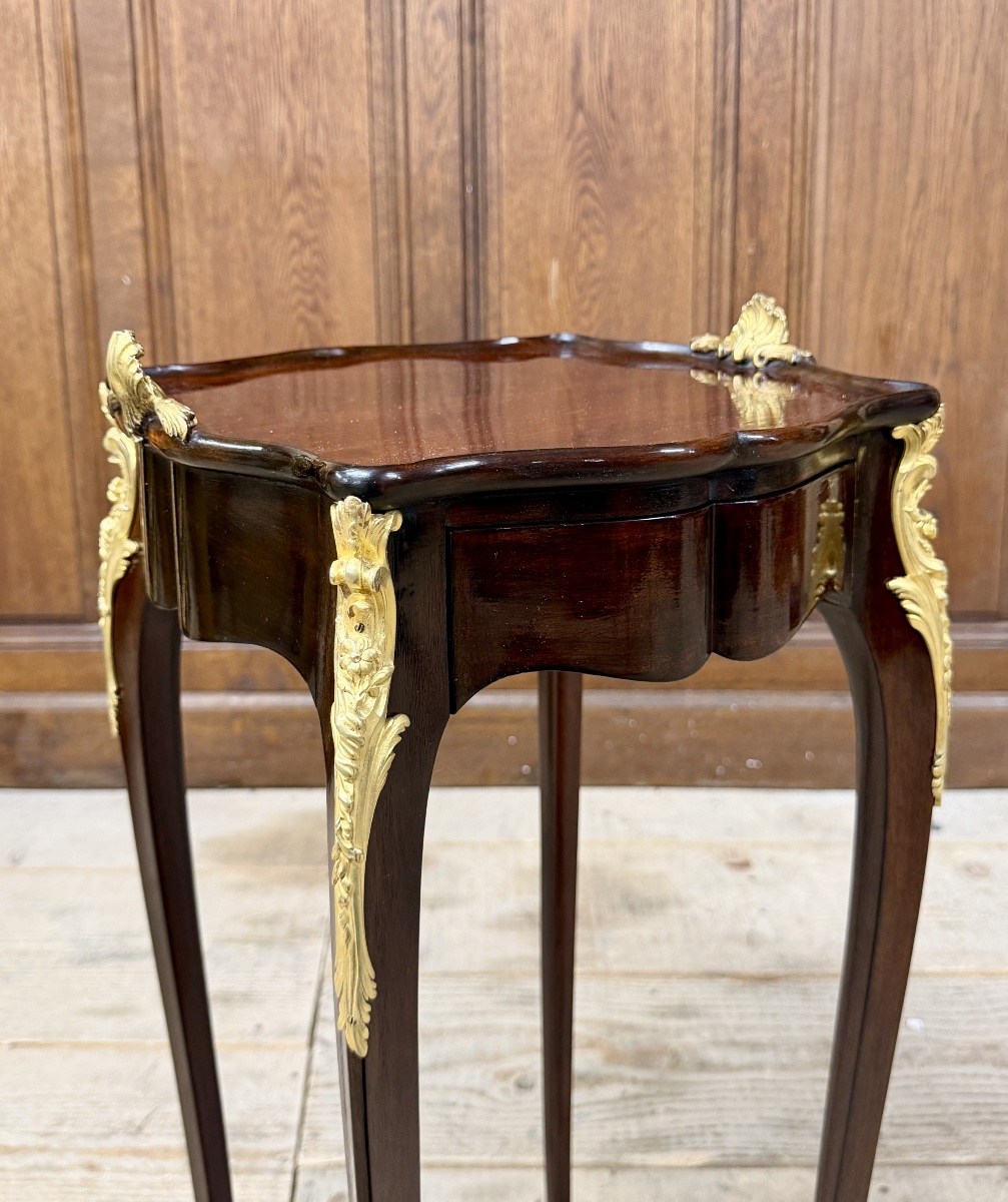 François Linke - Small Coffee Table, Mahogany Chest Of Drawers. Napoleon III Period-photo-3