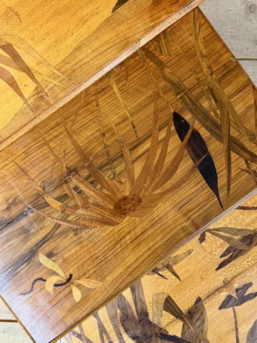 Joseph Guth - Nesting Tables With Marquetry Featuring Rich Depictions Of Fauna And Flora. Art Nouveau-photo-4