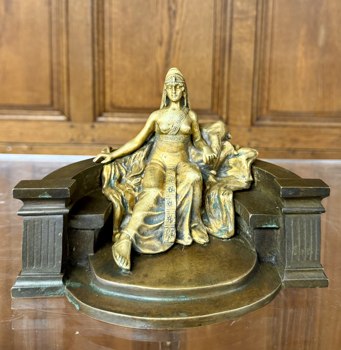 Bronze de Cléopatre d’époque Art Nouveau , dans le goût de Théodore Riviere -photo-2