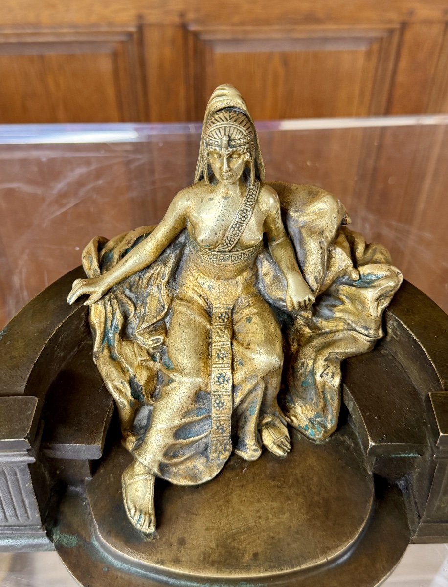 Bronze de Cléopatre d’époque Art Nouveau , dans le goût de Théodore Riviere -photo-3