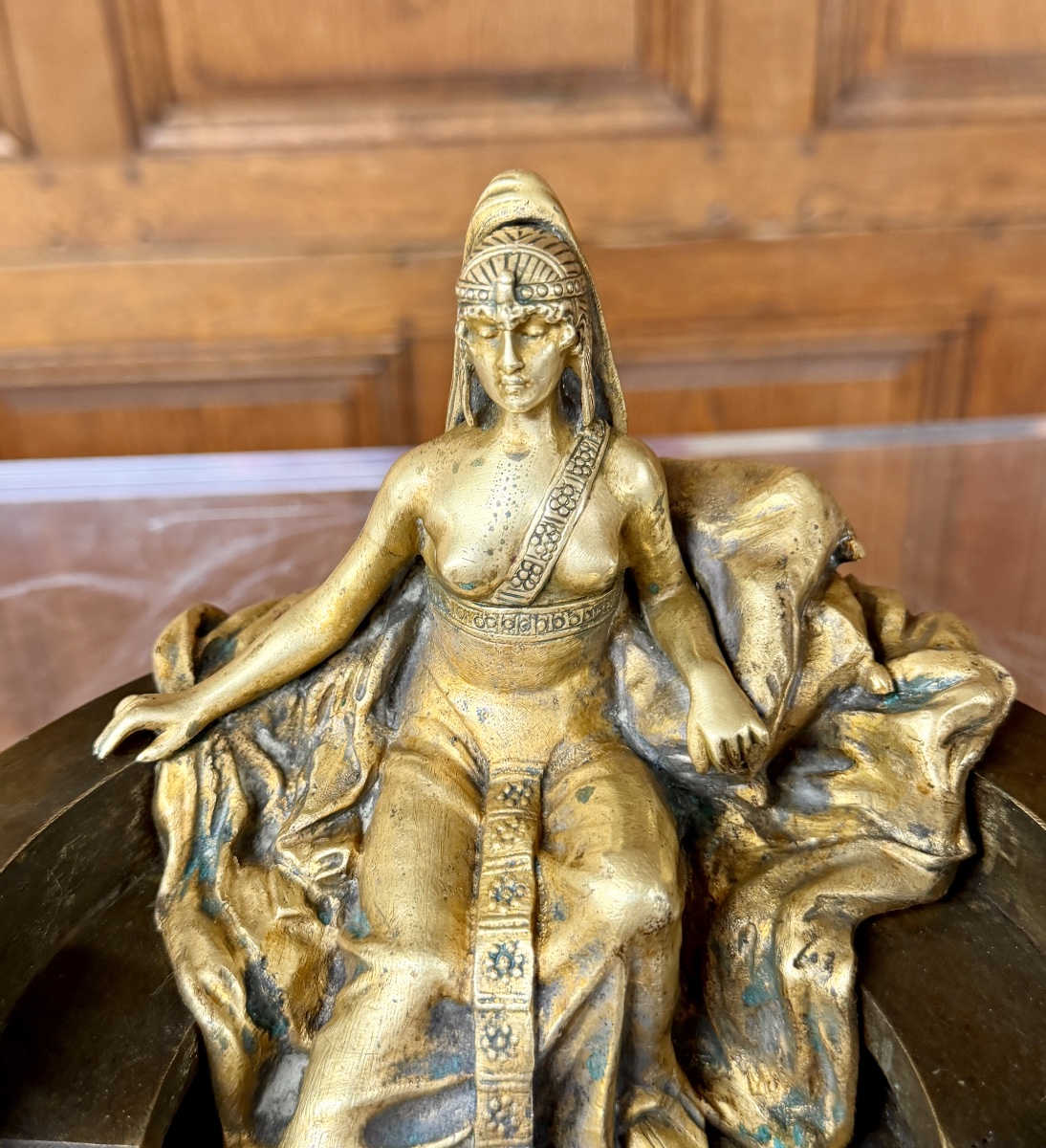 Bronze de Cléopatre d’époque Art Nouveau , dans le goût de Théodore Riviere -photo-6