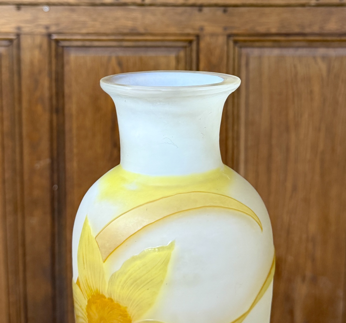 Émile Gallé - Vase cornet à décor de jonquilles d’époque Art Nouveau-photo-3