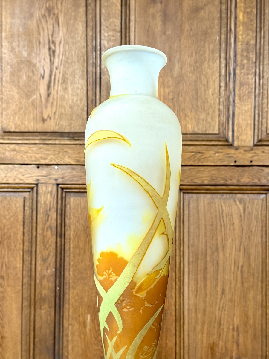 Émile Gallé - Vase cornet à décor de jonquilles d’époque Art Nouveau-photo-6