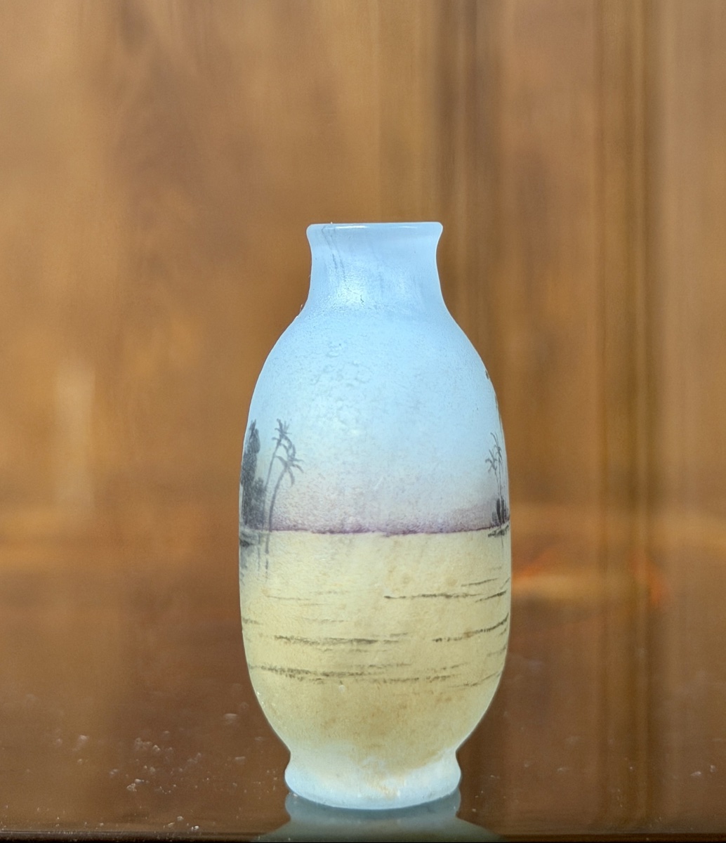 Daum Nancy - Miniature Gourd-shaped Vase With A Nile Berry Design. Art Nouveau Period -photo-3