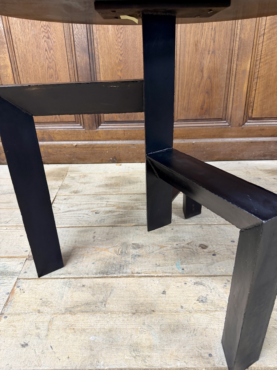 Bernard Dunand And The Jean Dunand Workshops, Lacquer And Iron Side Table, Art Deco Style, Circa 1950-photo-5