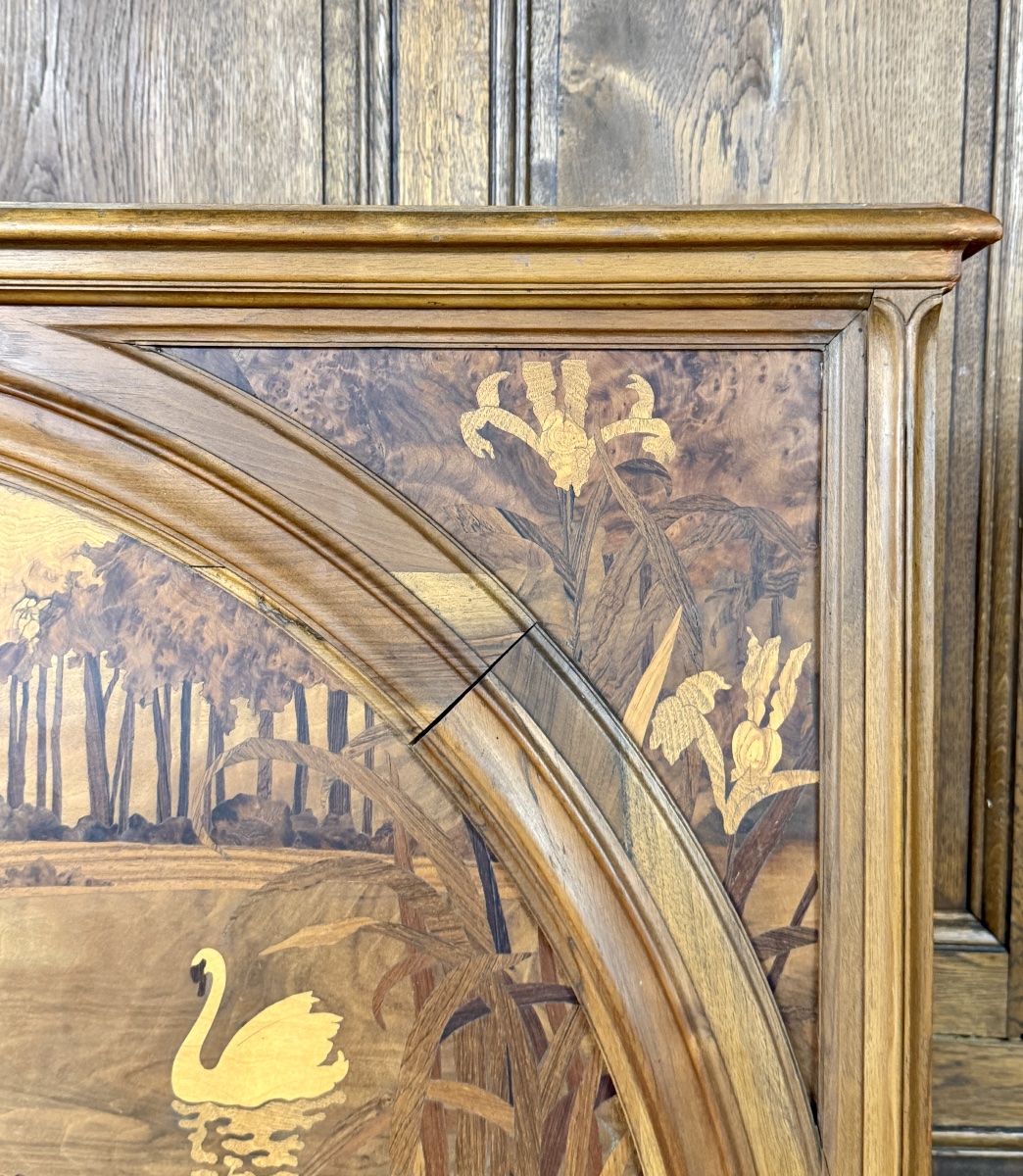 Miroir Art Nouveau en marqueterie par La Ruche, 1911, Maurice et Edmond Alet. -photo-1