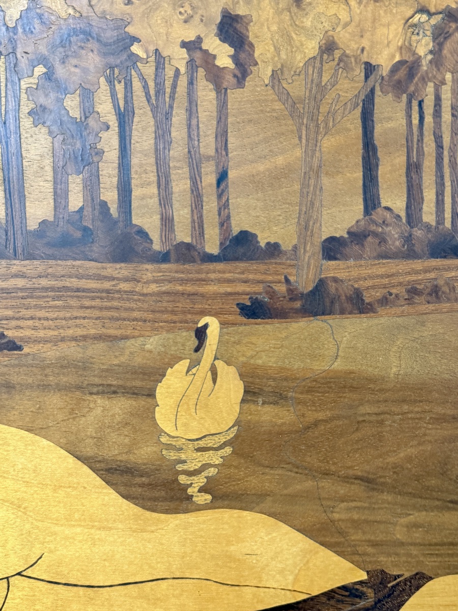 Miroir Art Nouveau en marqueterie par La Ruche, 1911, Maurice et Edmond Alet. -photo-5