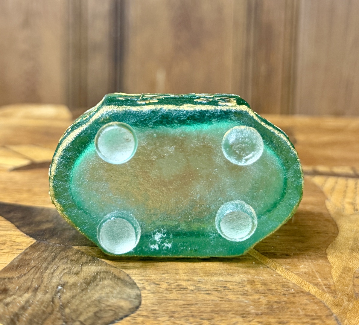 Daum Nancy - paire de salerons en verre émaillé et doré. Époque Art Nouveau-photo-6