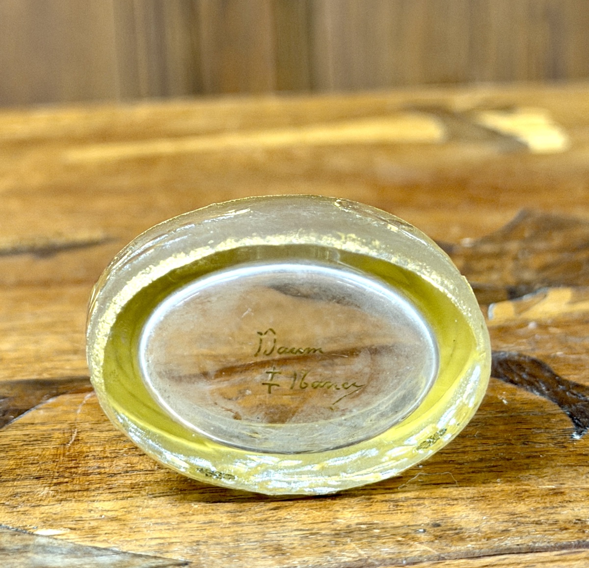 DAUM NANCY - PAIRE DE Petits SALERONS EN VERRE ÉMAILLÉ ET DORÉ. ÉPOQUE ART NOUVEAU-photo-4