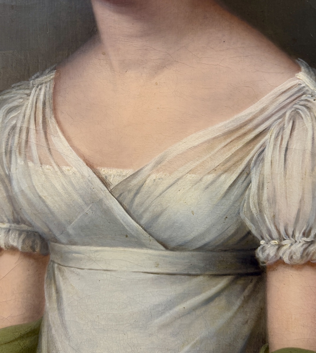 Lucile Foullon Vachot - Portrait Of A Woman From The Louis XVIII Era. Oil On Canvas -photo-5