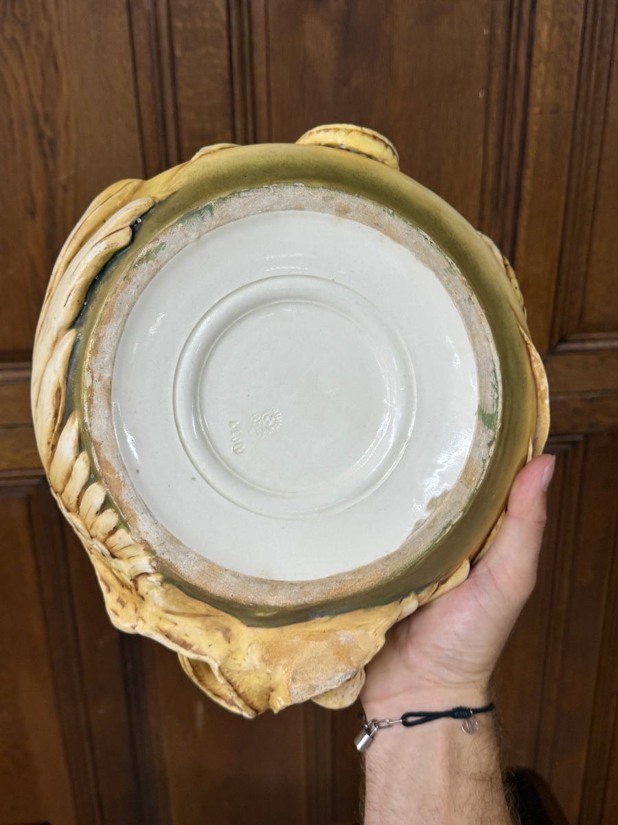 Amphora - Rsk, Riessner, Stellmacher, Kessel - Art Nouveau Ceramic Dragon Bowl-photo-7