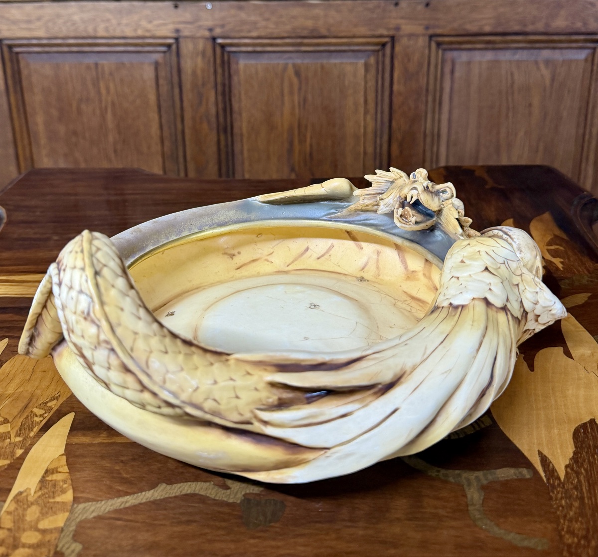 Amphora - Rsk, Riessner, Stellmacher, Kessel - Art Nouveau Ceramic Dragon Bowl