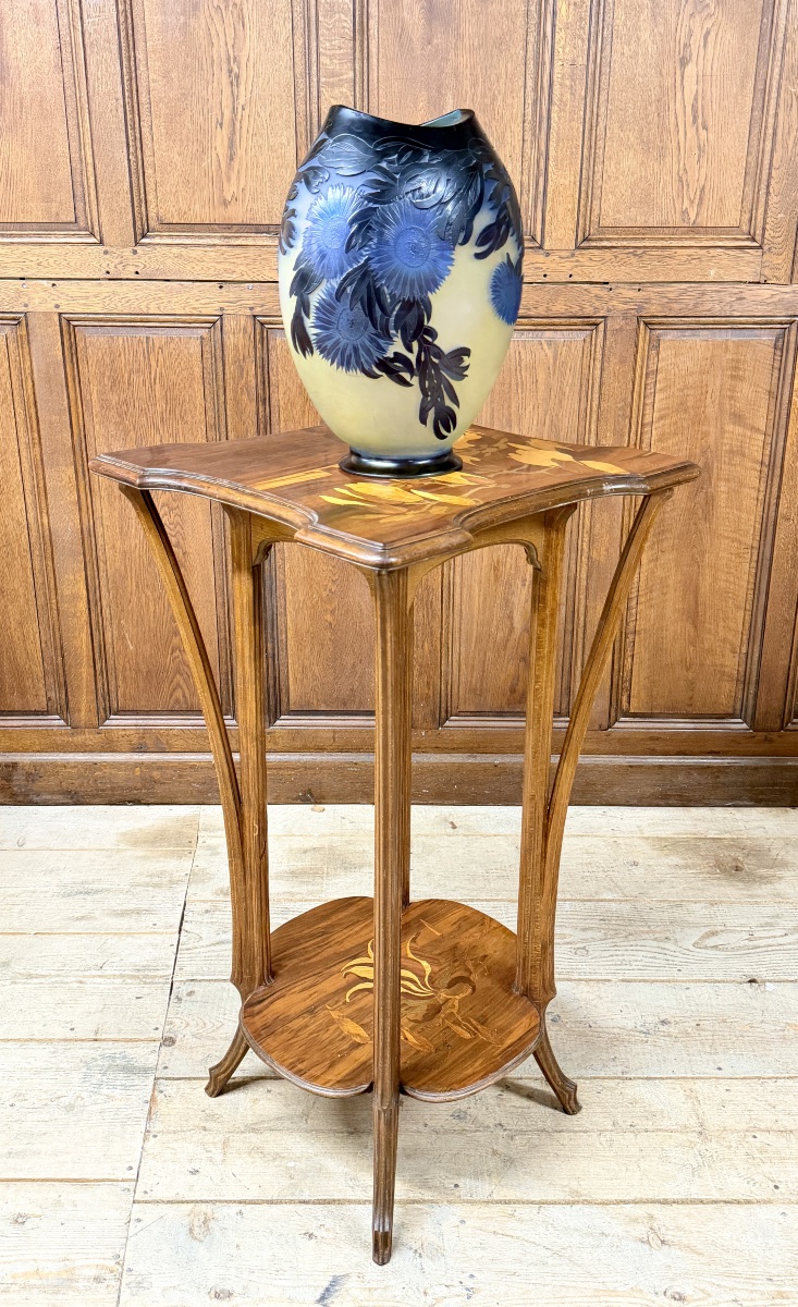 Émile Gallé - Important vase aux ficoïdes marins bleus, époque Art Nouveau -photo-8