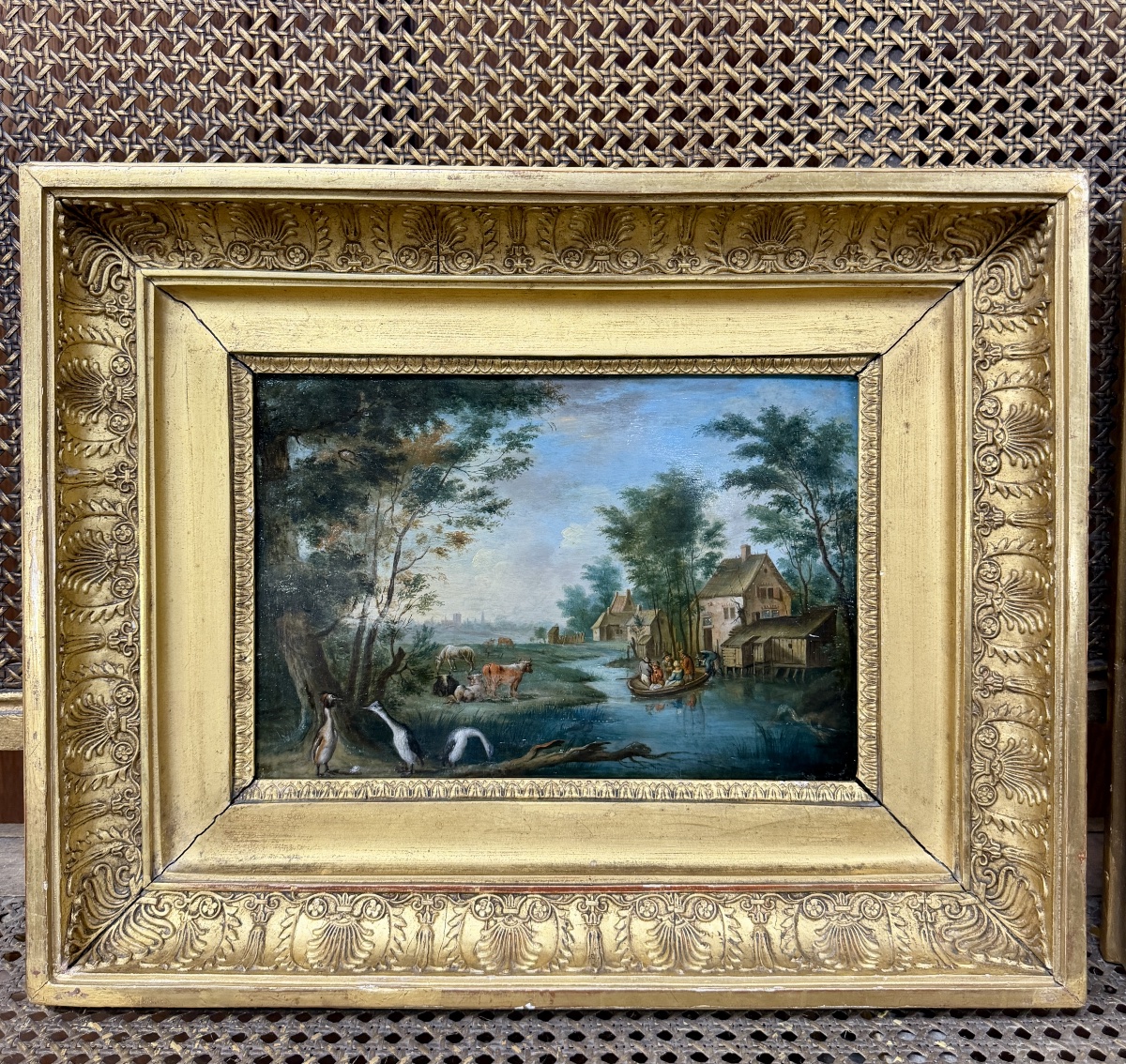 Pair Of Oil-on-panel Paintings From The Northern School, Late 18th Century. In Perfect Condition -photo-4