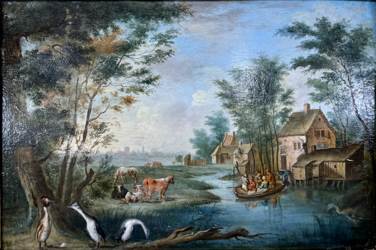 Pair Of Oil-on-panel Paintings From The Northern School, Late 18th Century. In Perfect Condition -photo-1
