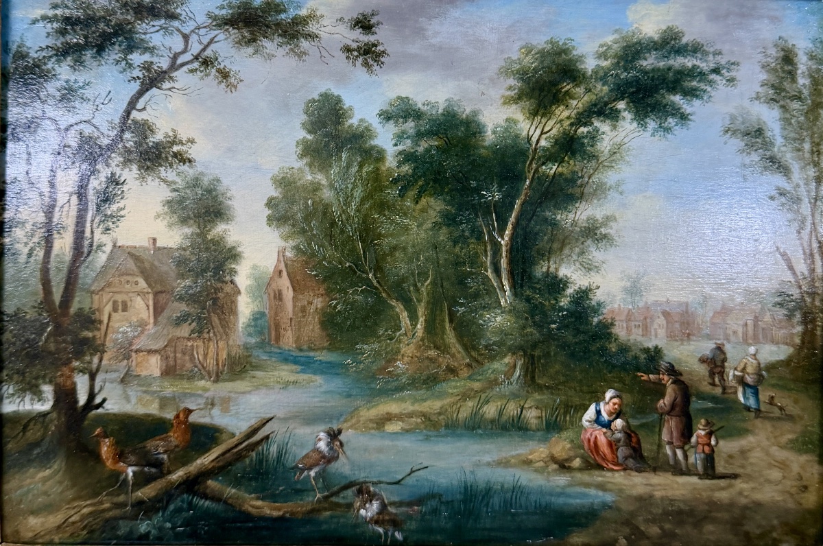Pair Of Oil-on-panel Paintings From The Northern School, Late 18th Century. In Perfect Condition -photo-2