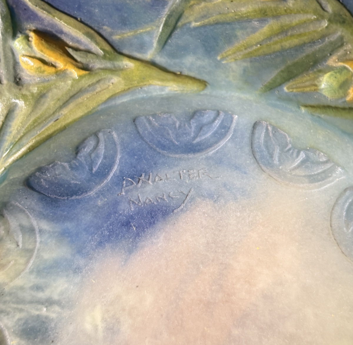 Amalric Walter - Plate Decorated With Pine Trees In Glass Paste. Art Nouveau Period. -photo-3