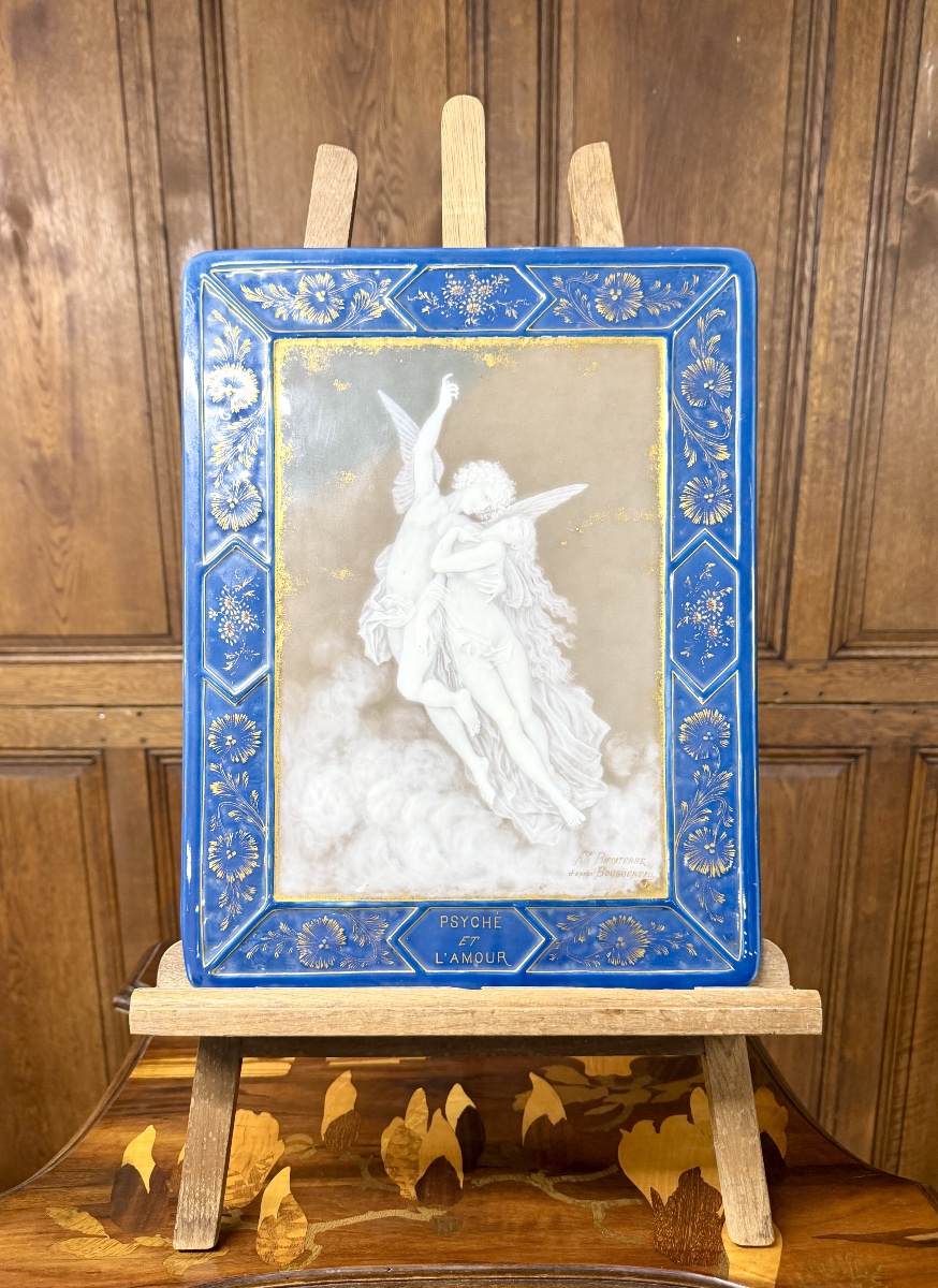 Auguste Riffaterre, Limoges, Porcelain Based On A Work By Bouguereau. Venus And Love.  -photo-2