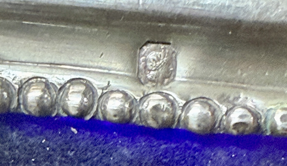 Sucrier en argent massif et cristal bleu, poinçon minerve. Époque Napoléon III-photo-7