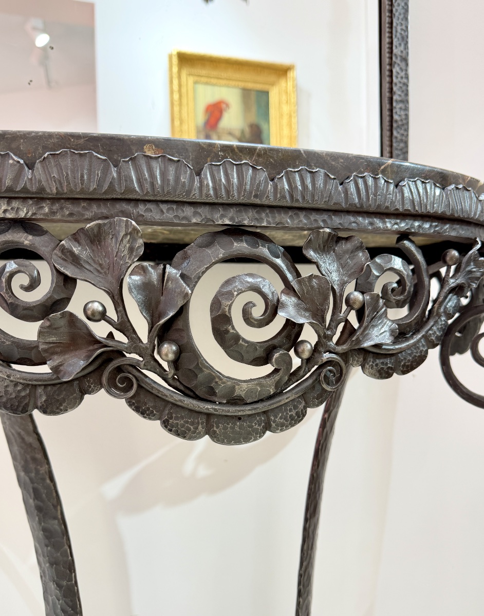 Paul Kiss - console et son miroir en fer forgé. Époque Art Déco, 1912-photo-2