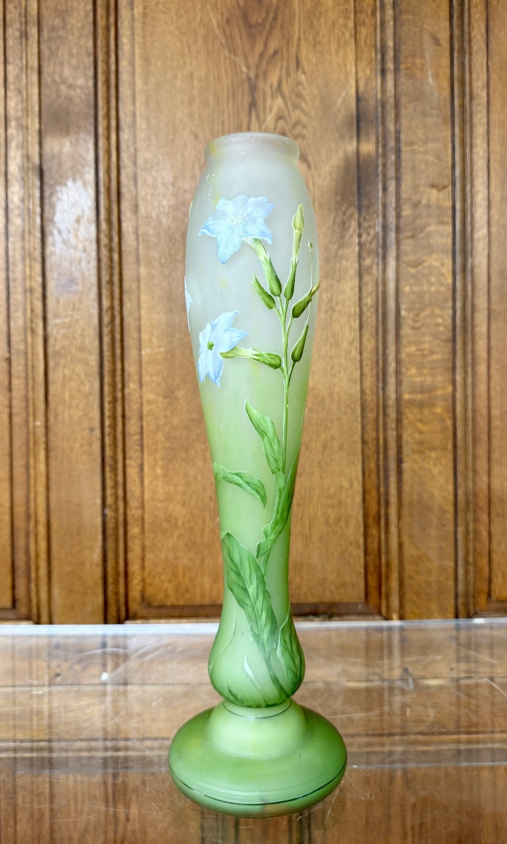 Daum Nancy - grand vase « nicotiana » d’époque Art Nouveau. -photo-2