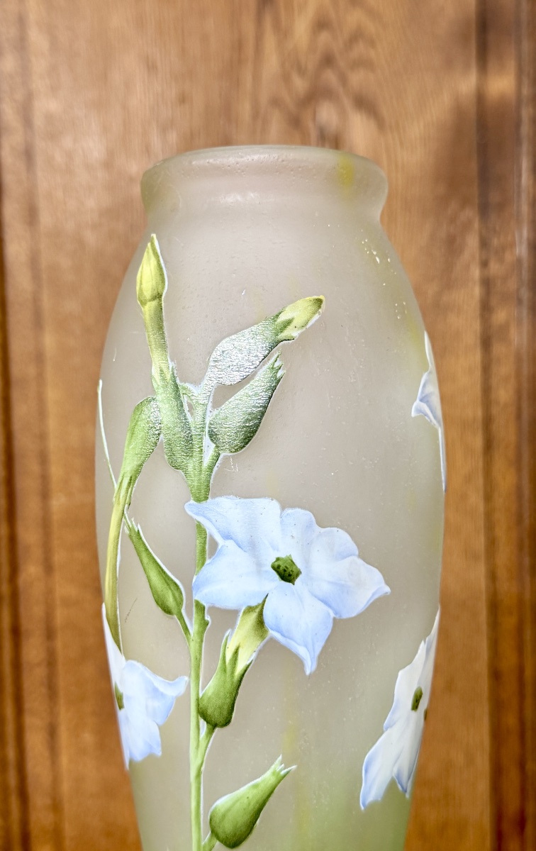 Daum Nancy - grand vase « nicotiana » d’époque Art Nouveau. -photo-3