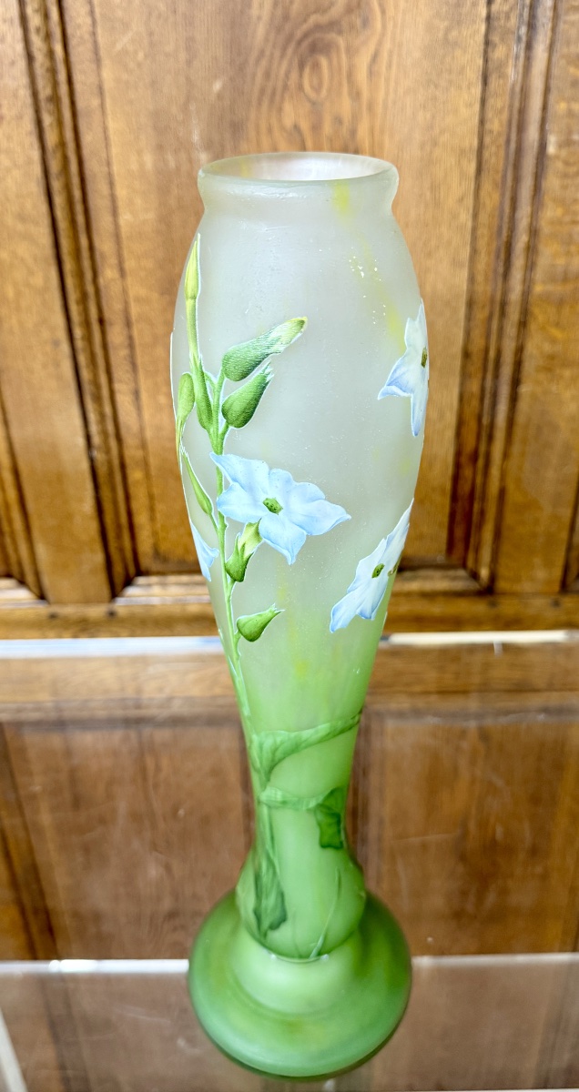Daum Nancy - grand vase « nicotiana » d’époque Art Nouveau. -photo-4