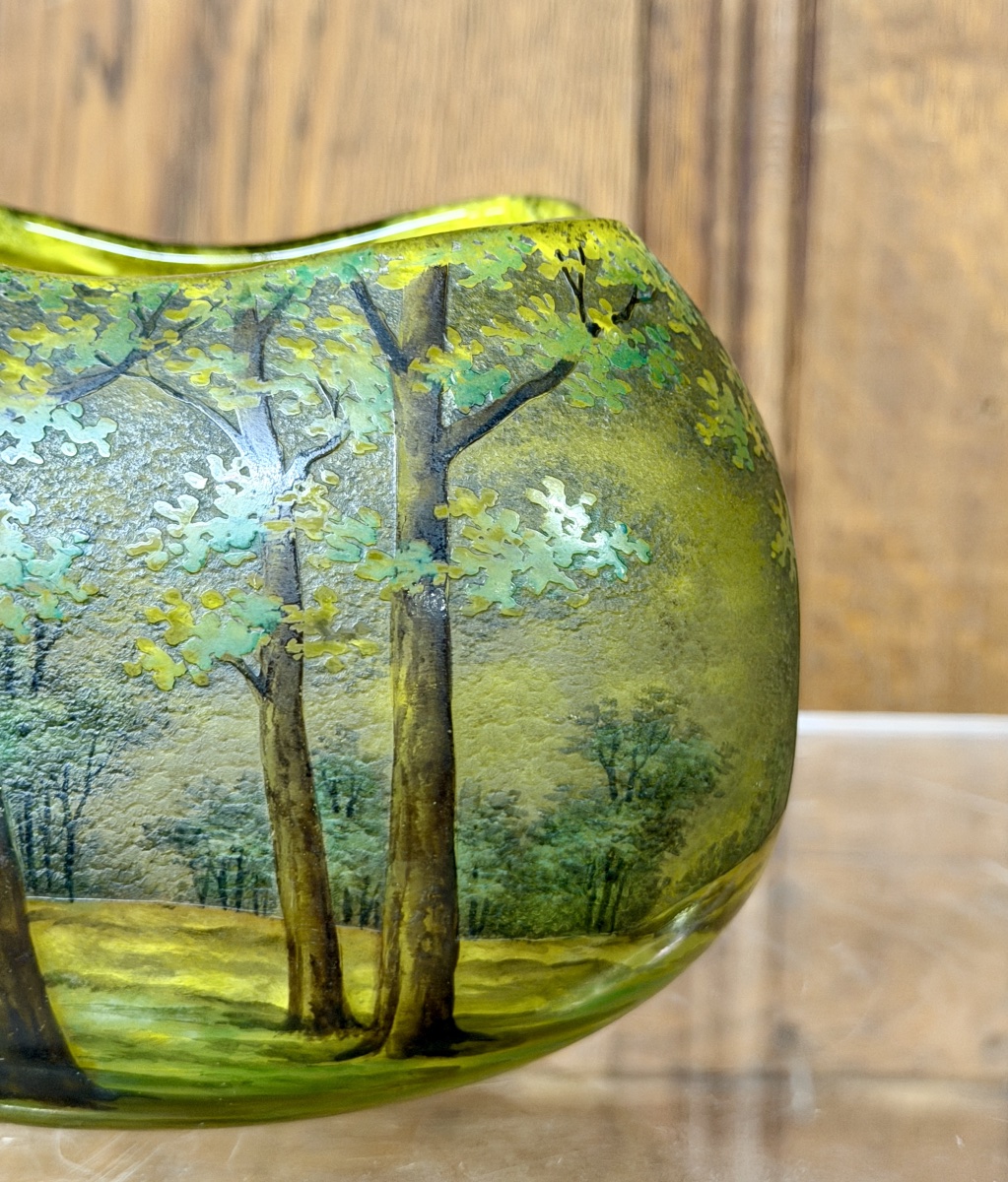 Daum Nancy - VASE EN FORME D’ŒUF À DÉCOR DE PAYSAGE, ÉPOQUE ART NOUVEAU-photo-3