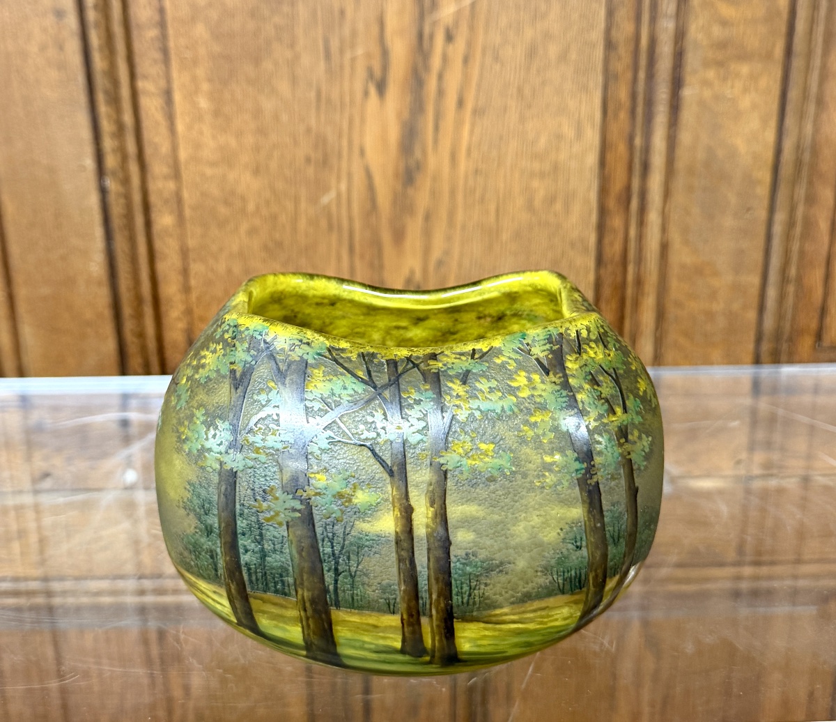 Daum Nancy - VASE EN FORME D’ŒUF À DÉCOR DE PAYSAGE, ÉPOQUE ART NOUVEAU-photo-4