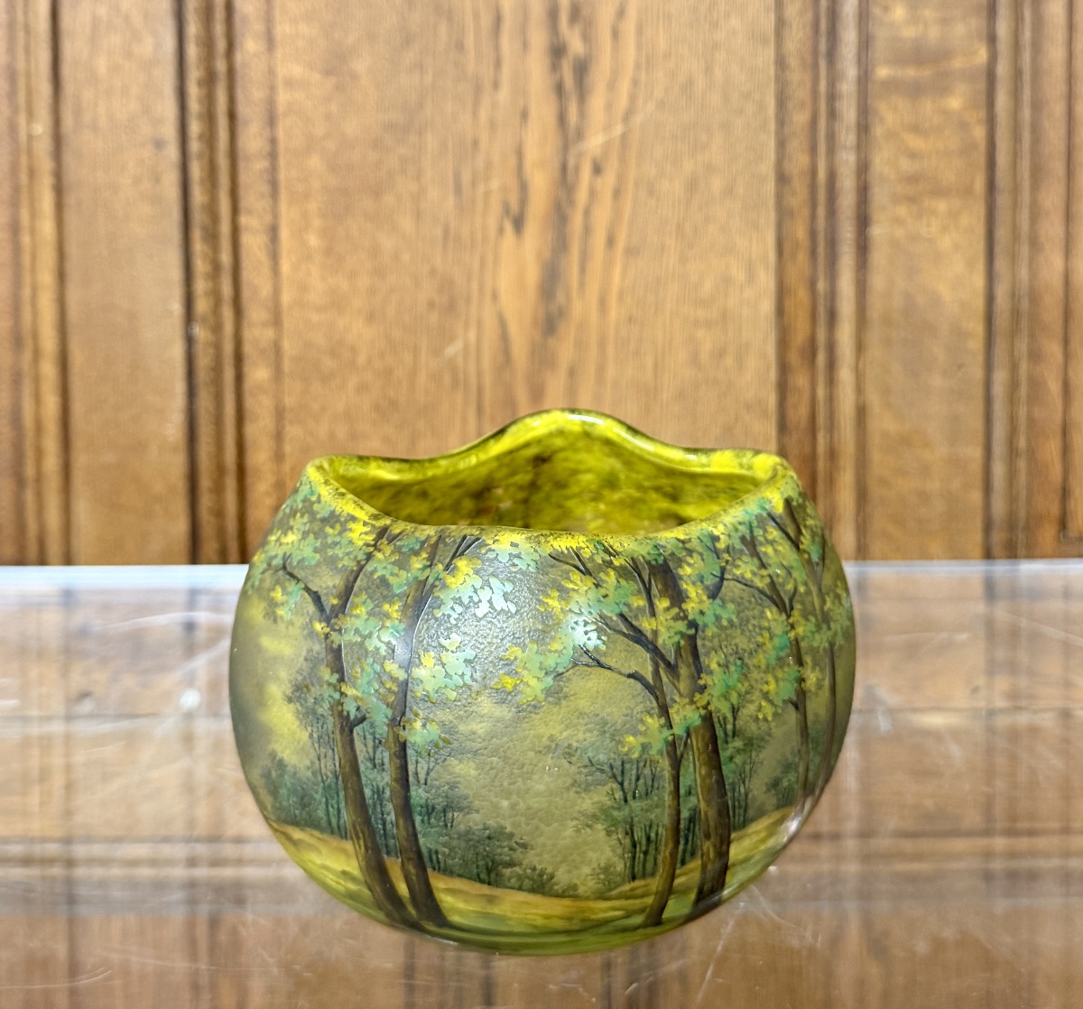 Daum Nancy - VASE EN FORME D’ŒUF À DÉCOR DE PAYSAGE, ÉPOQUE ART NOUVEAU-photo-1